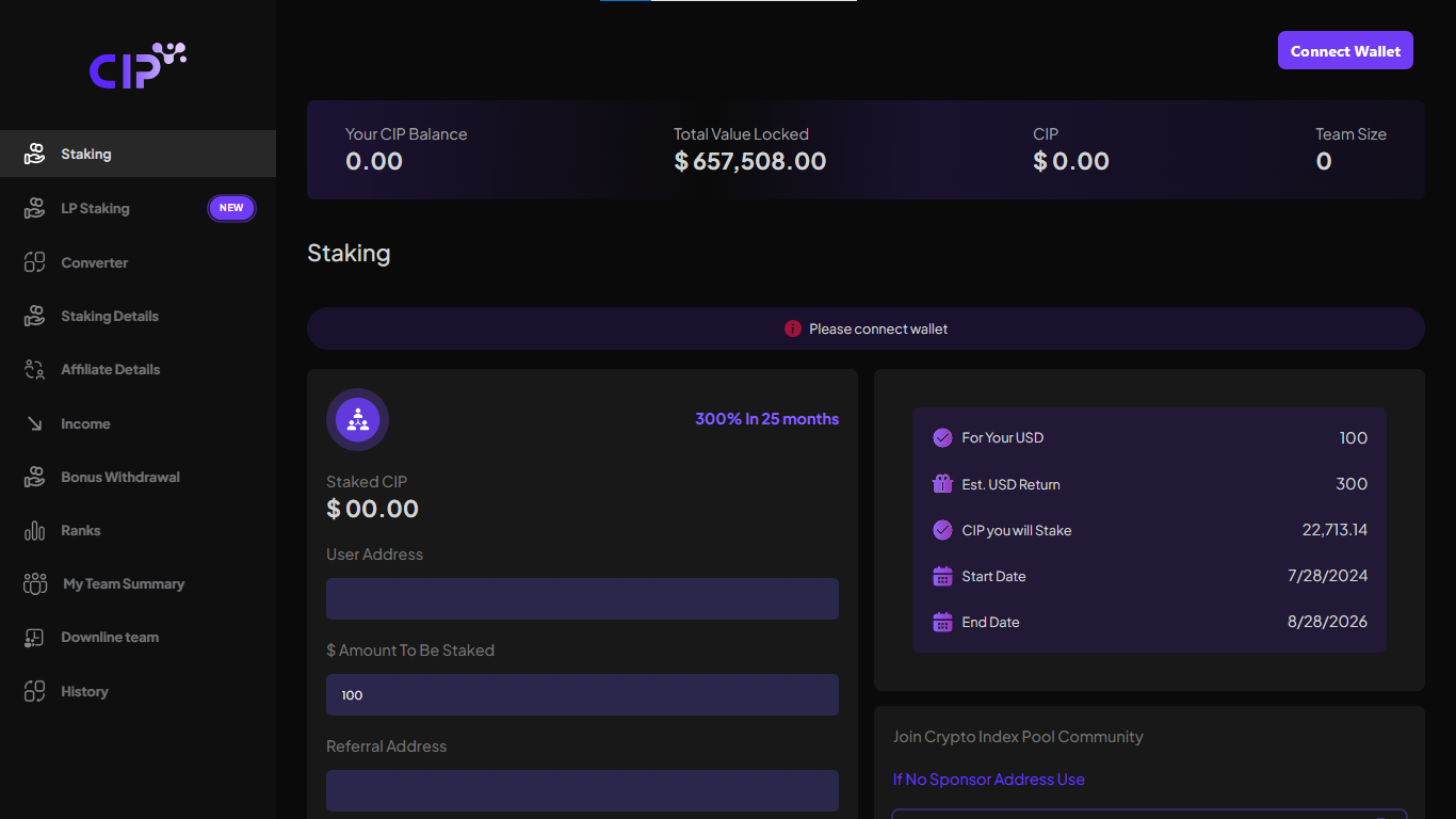 Crypto Index Pool Dashboard
